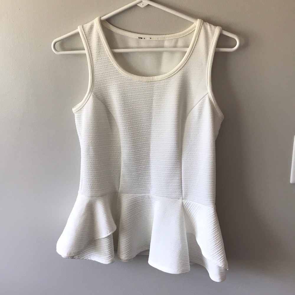 White peplum Tank Top